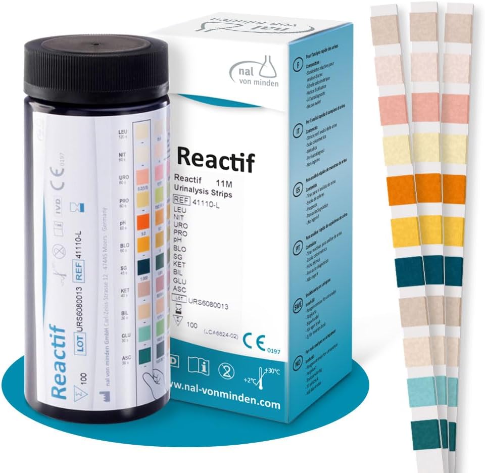 Reactif Gesundheitstest: Urintest 11 Parameter – 100 Urin Teststreifen ...